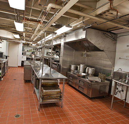 Restaurant kitchen line protected by a suppression system